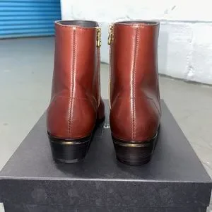 Alfred Dunhill Burgundy Cognac Brown Dark Cherry Red  Leather Duke Ankle Boots 64da9ca9b635f816934f2bb8.jpg main image 4